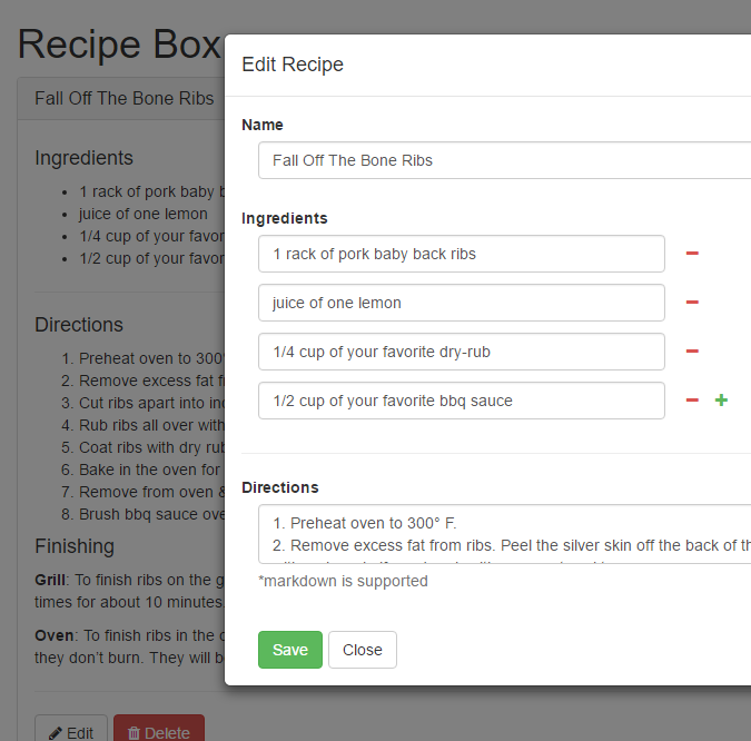 Free Code Camp - Recipe Box